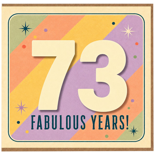 73rd Birthday Card, Fabulous Years Retro Pastel Birthday Card