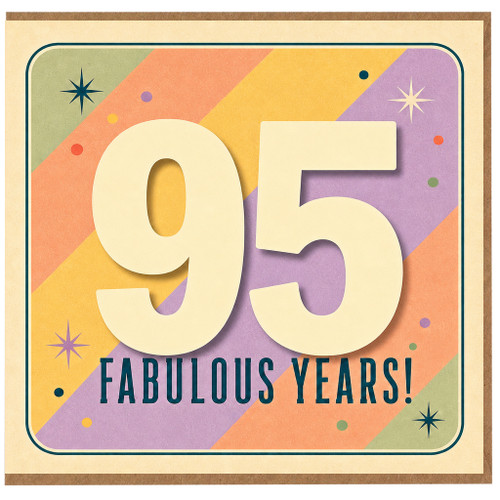 95th Birthday Card, Fabulous Years Retro Greeting Card