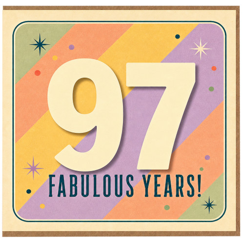97th Birthday Card, 97 Fabulous Years Birthday Card