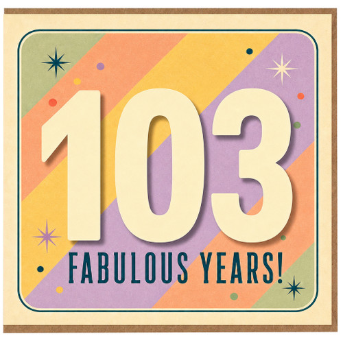 103rd Birthday Card, Fabulous Years Retro Pastel Design