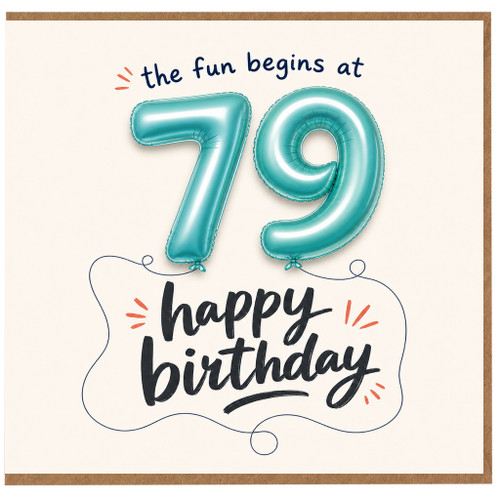79th Birthday Card, Happy Birthday Balloon Design Card