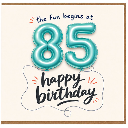 85th Birthday Card, Happy Birthday Balloon Number Card