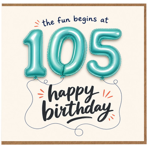 105th Birthday Card, Happy Birthday Card for 105 Year Old