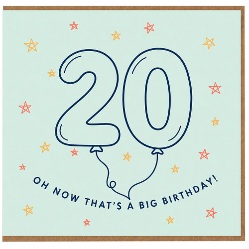20th Birthday Card, Oh Now That’s A Big Birthday Card