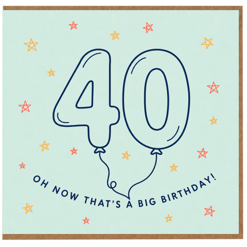 40th Birthday Card, Oh Now That's a Big Birthday Card