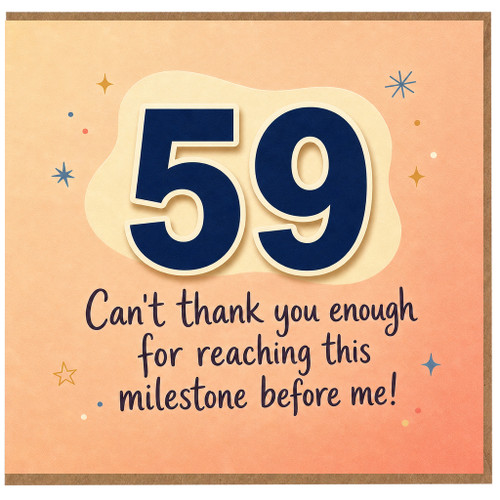 59th Birthday Card, Milestone Birthday Card, Funny Thank You Card