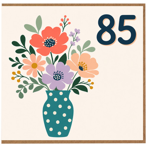 85th Birthday Card, Floral Bouquet Design