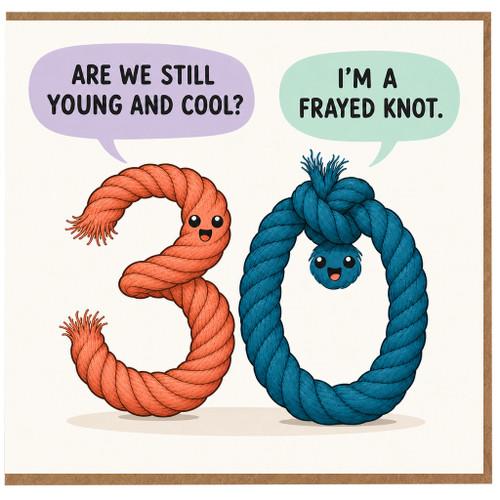 30th Birthday Card, Funny Rope Number 30 Card, Are We Still Young and Cool?