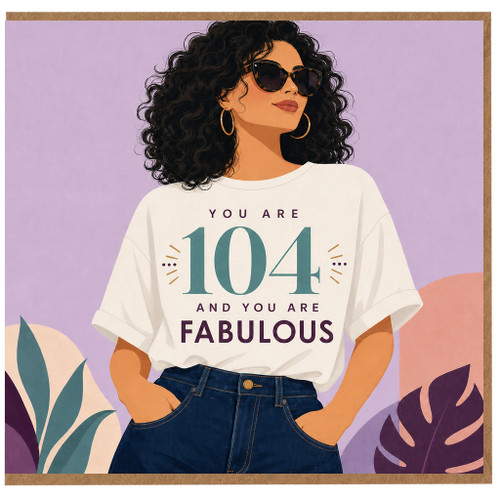 104th Birthday Card, You Are 104 and You Are Fabulous Card