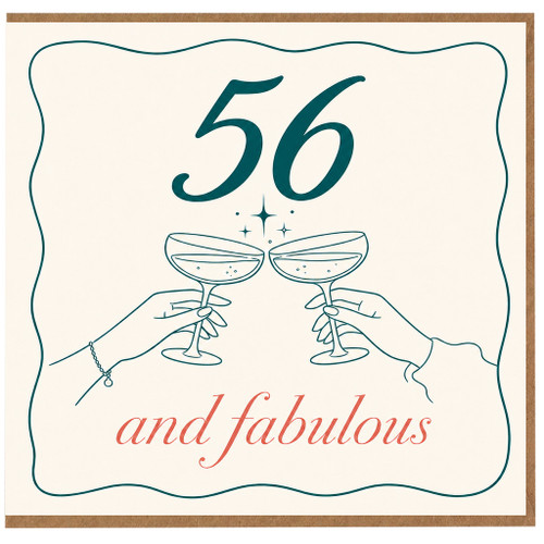 56th Birthday Card, 56 and Fabulous Card
