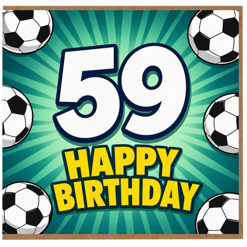59th Birthday Card, Happy Birthday Soccer Card