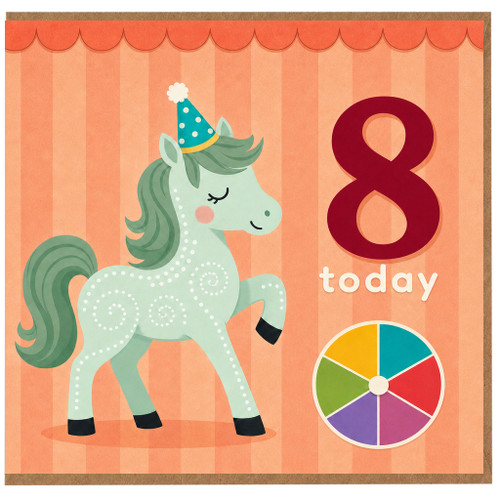 8th Birthday Card, Cute Unicorn Birthday Card