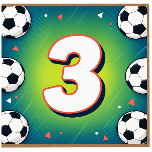 3rd Birthday Card, Football Soccer Design
