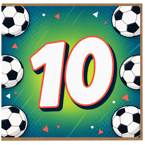 10th Birthday Card, Football Theme