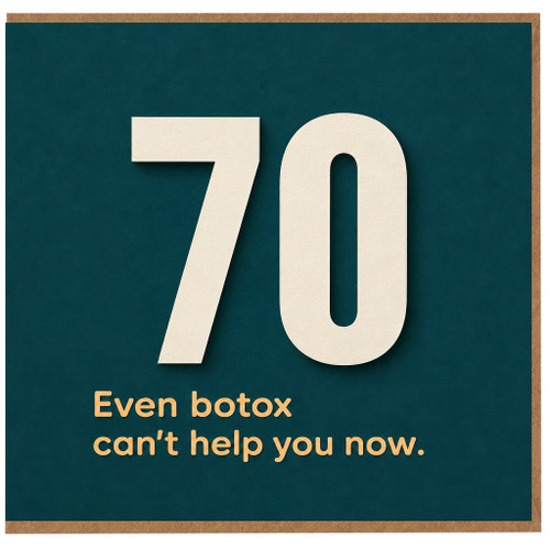 70th Birthday Card, Funny 70 Year Old Birthday Card