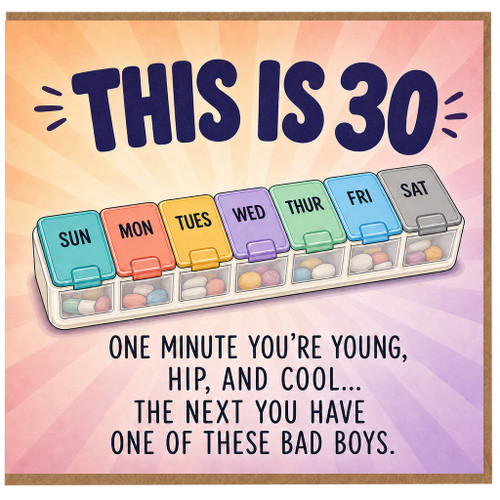 30th Birthday Card, This Is 30 Funny Birthday Card for Him or Her