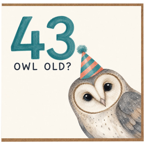 43rd Birthday Card, Owl Old? Funny Birthday Card