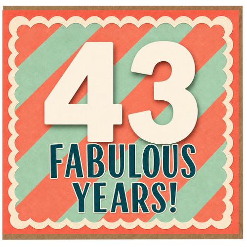 43rd Birthday Card, 43 Fabulous Years Card
