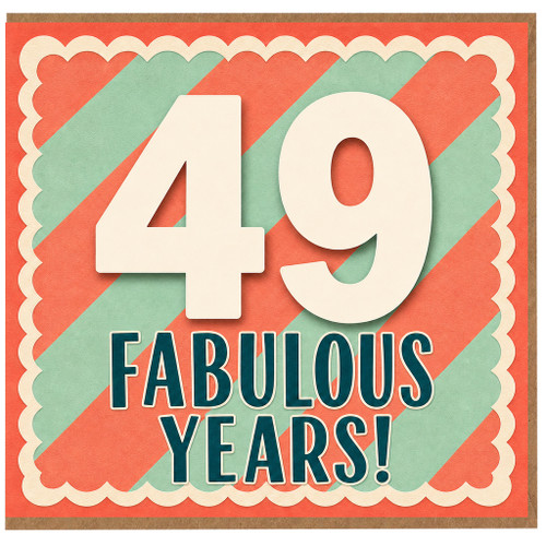 49th Birthday Card, Fabulous Years Retro Style Card