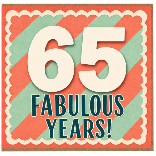 65th Birthday Card, Fabulous Years Greeting Card