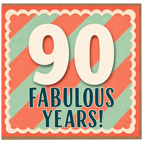 90th Birthday Card, Fabulous Years