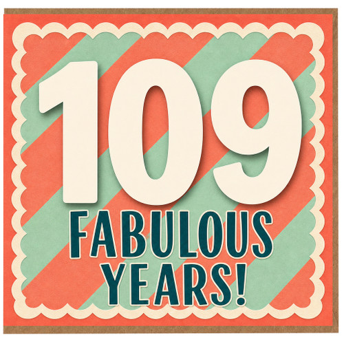 109th Birthday Card, Fabulous Years Birthday Card