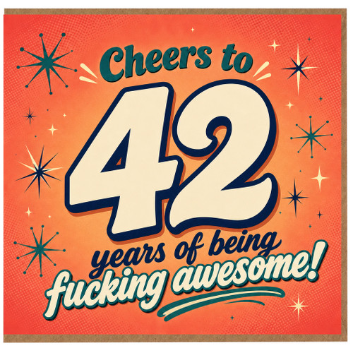 42nd Birthday Card, Cheers to 42 Years of Being Awesome Card