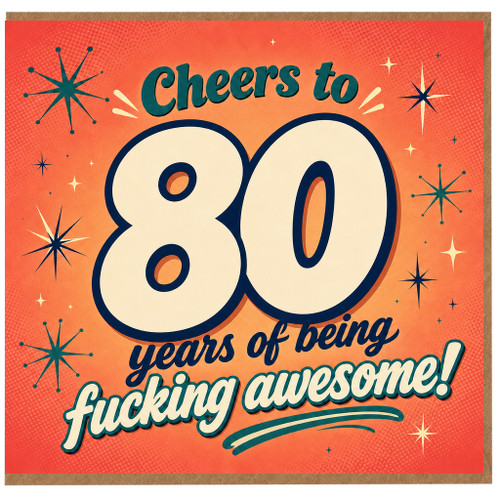 80th Birthday Card, Cheers to 80 Years of Being Awesome