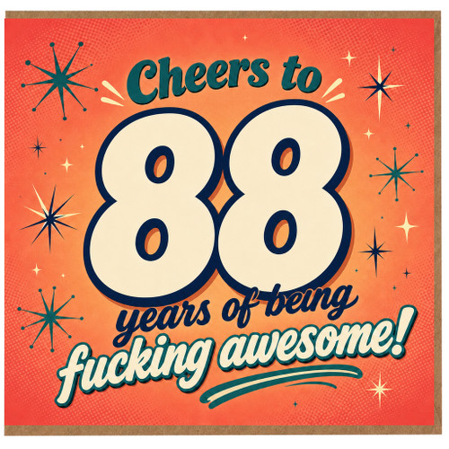 88th Birthday Card, Cheers to 88 Years of Being Awesome Card