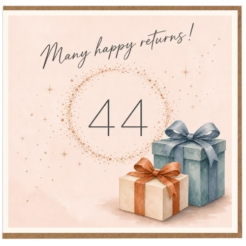 44th Birthday Card, Many Happy Returns Card for Her or Him