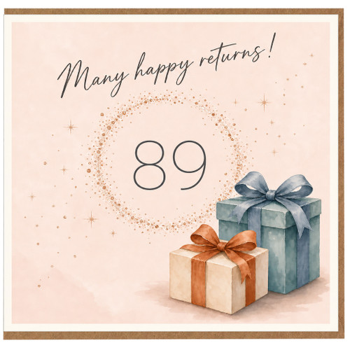 89th Birthday Card, Many Happy Returns Card for 89 Year Old