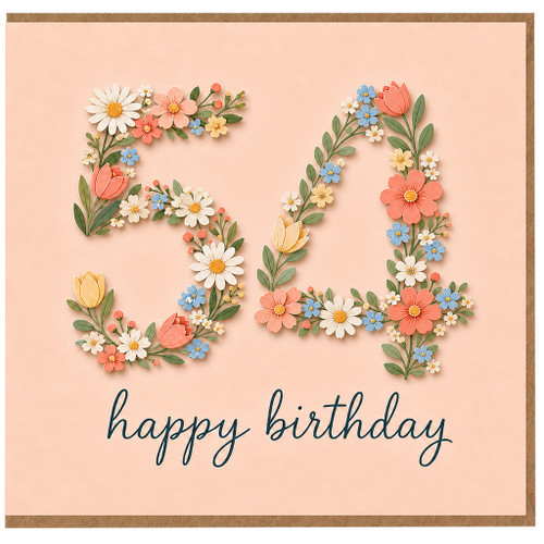 24th Birthday Card, Floral Happy Birthday Card