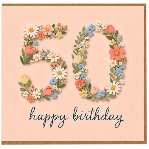 30th Birthday Card, Floral Happy Birthday Card