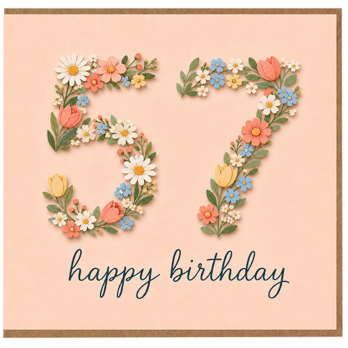 67th Birthday Card, Floral Happy Birthday Card