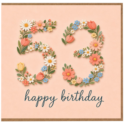 83rd Birthday Card, Floral Happy Birthday Card