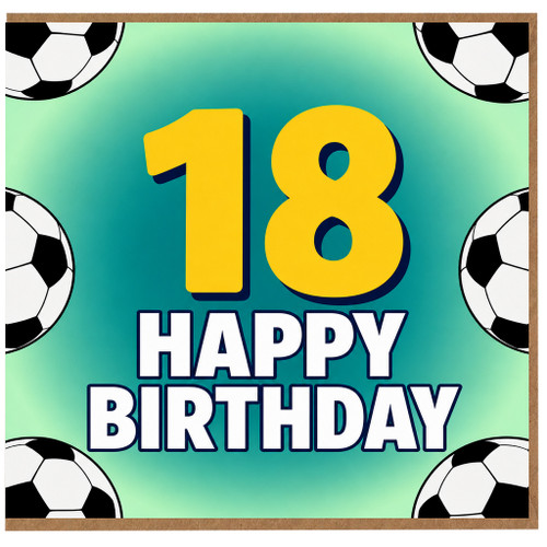 18th Birthday Card, Football Theme Happy Birthday Card
