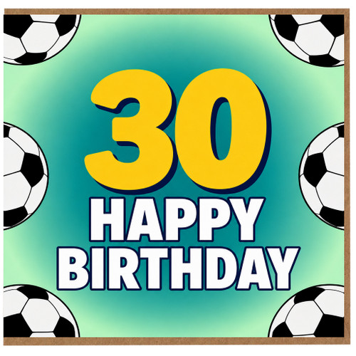 30th Birthday Card, Football Happy Birthday Card