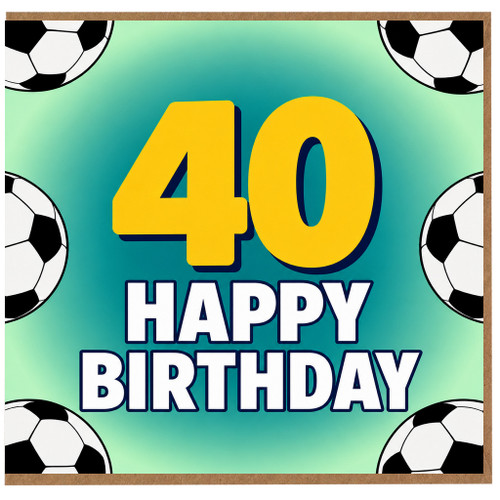 40th Birthday Card, Football Theme Happy Birthday Card
