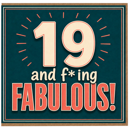 19th Birthday Card, And F*ing Fabulous Retro Celebration Card