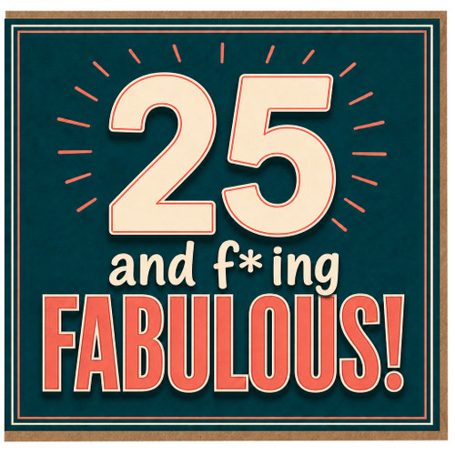 25th Birthday Card, 25 and Fabulous Retro Style Card