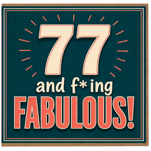 77th Birthday Card, 77 and Fabulous Retro Style Card