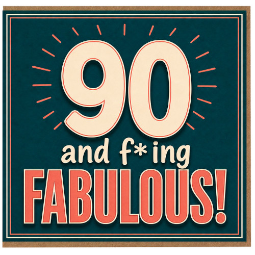 90th Birthday Card, and F*ing Fabulous Retro Celebration Card