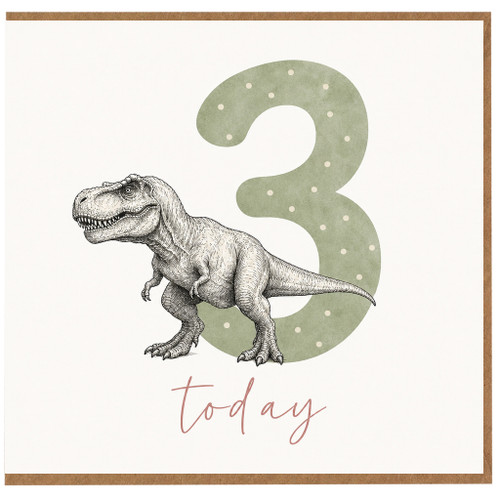 3rd Birthday Card, Dinosaur Today Card