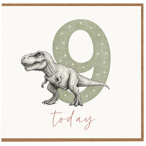 9th Birthday Card, Dinosaur Today Card
