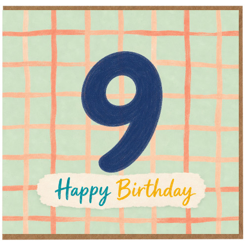 9th Birthday Card, Happy Birthday Age 9 Card