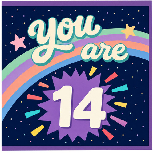 14th Birthday Card, You Are 14 Card