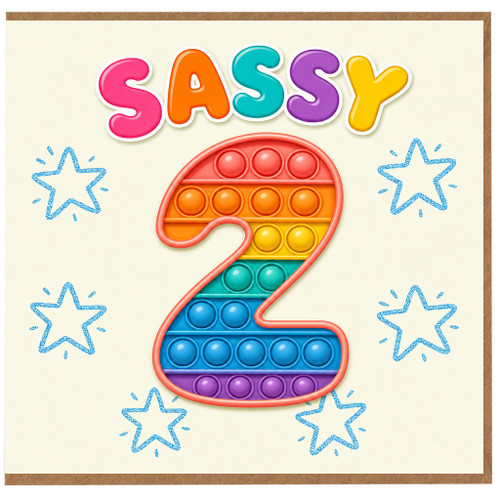 2nd Birthday Card, Sassy Number 2 Card