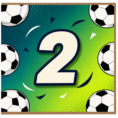 2nd Birthday Card, Football Soccer Card