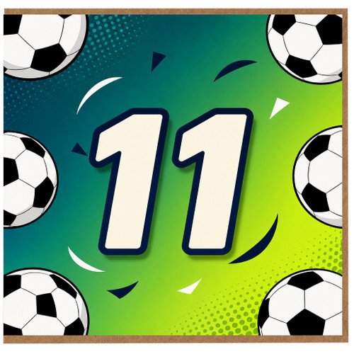 11th Birthday Card, Soccer Ball Design