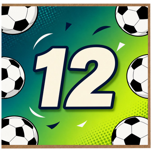 12th Birthday Card, Football Soccer Theme